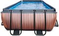 Bazén s pieskovou filtráciou Wood pool Exit Toys oceľová konštrukcia 400*200*100 cm hnedý od 6 rokov