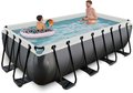 Bazén s pieskovou filtráciou Black Leather pool Exit Toys oceľová konštrukcia 400*200*100 cm čierny od 6 rokov