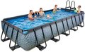 Bazén s pieskovou filtráciou Stone pool Exit Toys oceľová konštrukcia 540*250*100 cm šedý od 6 rokov