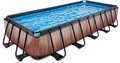 Bazén s pieskovou filtráciou Wood pool Exit Toys oceľová konštrukcia 540*250*100 cm hnedý od 6 rokov