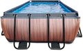 Bazén s pieskovou filtráciou Wood pool Exit Toys oceľová konštrukcia 540*250*100 cm hnedý od 6 rokov