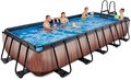 Bazén s pieskovou filtráciou Wood pool Exit Toys oceľová konštrukcia 540*250*100 cm hnedý od 6 rokov