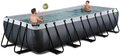 Bazén s pieskovou filtráciou Black Leather pool Exit Toys oceľová konštrukcia 540*250*100 cm čierny od 6 rokov