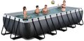 Bazén s pieskovou filtráciou Black Leather pool Exit Toys oceľová konštrukcia 540*250*100 cm čierny od 6 rokov