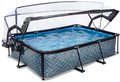 Bazén s krytom a filtráciou Stone pool Exit Toys oceľová konštrukcia 220*150*65 cm šedý od 6 rokov