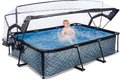 Bazén s krytom a filtráciou Stone pool Exit Toys oceľová konštrukcia 220*150*65 cm šedý od 6 rokov