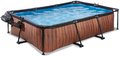 Bazén s krytom a filtráciou Wood pool Exit Toys oceľová konštrukcia 220*150*65 cm hnedý od 6 rokov