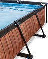 Bazén s krytom a filtráciou Wood pool Exit Toys oceľová konštrukcia 220*150*65 cm hnedý od 6 rokov