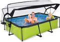 Bazén s krytom a filtráciou Lime pool Exit Toys oceľová konštrukcia 220*150*65 cm zelený od 6 rokov