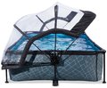 Bazén s krytom a filtráciou Stone pool Exit Toys oceľová konštrukcia 300*200*65 cm šedý od 6 rokov