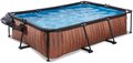 Bazén s krytom a filtráciou Wood pool Exit Toys oceľová konštrukcia 300*200*65 cm hnedý od 6 rokov