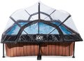 Bazén s krytom a filtráciou Wood pool Exit Toys oceľová konštrukcia 300*200*65 cm hnedý od 6 rokov