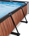 Bazén s krytom a filtráciou Wood pool Exit Toys oceľová konštrukcia 300*200*65 cm hnedý od 6 rokov