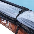 Bazén s krytom a filtráciou Wood pool Exit Toys oceľová konštrukcia 300*200*65 cm hnedý od 6 rokov