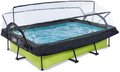 Bazén s krytom a filtráciou Lime pool Exit Toys oceľová konštrukcia 300*200*65 cm zelený od 6 rokov