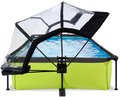 Bazén s krytom a filtráciou Lime pool Exit Toys oceľová konštrukcia 300*200*65 cm zelený od 6 rokov