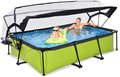 Bazén s krytom a filtráciou Lime pool Exit Toys oceľová konštrukcia 300*200*65 cm zelený od 6 rokov