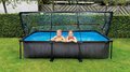 Bazén s krytom a filtráciou Black Wood pool Exit Toys oceľová konštrukcia 300*200*65 cm čierny od 6 rokov