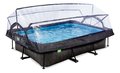 Bazén s krytom a filtráciou Black Wood pool Exit Toys oceľová konštrukcia 300*200*65 cm čierny od 6 rokov