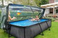 Bazén s krytom a filtráciou Black Wood pool Exit Toys oceľová konštrukcia 300*200*65 cm čierny od 6 rokov
