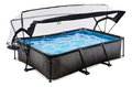 Bazén s krytom a filtráciou Black Wood pool Exit Toys oceľová konštrukcia 300*200*65 cm čierny od 6 rokov