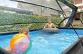 Bazén s krytom a filtráciou Black Wood pool Exit Toys oceľová konštrukcia 300*200*65 cm čierny od 6 rokov