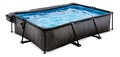 Bazén s krytom a filtráciou Black Wood pool Exit Toys oceľová konštrukcia 300*200*65 cm čierny od 6 rokov