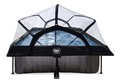 Bazén s krytom a filtráciou Black Wood pool Exit Toys oceľová konštrukcia 300*200*65 cm čierny od 6 rokov ET30203290