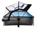 Bazén s krytom a filtráciou Black Wood pool Exit Toys oceľová konštrukcia 300*200*65 cm čierny od 6 rokov
