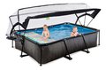 Bazén s krytom a filtráciou Black Wood pool Exit Toys oceľová konštrukcia 300*200*65 cm čierny od 6 rokov ET30203290