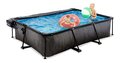 Bazén s krytom a filtráciou Black Wood pool Exit Toys oceľová konštrukcia 300*200*65 cm čierny od 6 rokov ET30203290