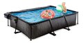 Bazén s krytom a filtráciou Black Wood pool Exit Toys oceľová konštrukcia 300*200*65 cm čierny od 6 rokov