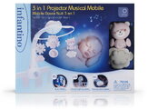 Hudobný kolotoč nad postieľku 3in1 Projector Musical Mobile Dusty Pink Infantino s projektorom a nočným svetlom ružový od 0 mes