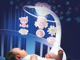 Hudobný kolotoč nad postieľku 3in1 Projector Musical Mobile Dusty Pink Infantino s projektorom a nočným svetlom ružový od 0 mes