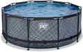 Bazén s filtráciou Stone pool Exit Toys kruhový oceľová konštrukcia 360*122 cm šedý od 6 rokov