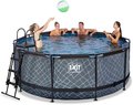 Bazén s filtráciou Stone pool Exit Toys kruhový oceľová konštrukcia 360*122 cm šedý od 6 rokov
