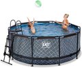 Bazén s filtráciou Stone pool Exit Toys kruhový oceľová konštrukcia 360*122 cm šedý od 6 rokov