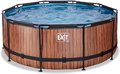 Bazén s filtráciou Wood pool Exit Toys kruhový oceľová konštrukcia 360*122 cm hnedý od 6 rokov