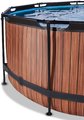 Bazén s filtráciou Wood pool Exit Toys kruhový oceľová konštrukcia 360*122 cm hnedý od 6 rokov