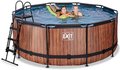 Bazén s filtráciou Wood pool Exit Toys kruhový oceľová konštrukcia 360*122 cm hnedý od 6 rokov