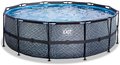 Bazén s filtráciou Stone pool Exit Toys kruhový oceľová konštrukcia 427*122 cm šedý od 6 rokov