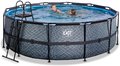 Bazén s filtráciou Stone pool Exit Toys kruhový oceľová konštrukcia 427*122 cm šedý od 6 rokov