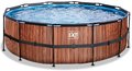 Bazén s filtráciou Wood pool Exit Toys kruhový oceľová konštrukcia 427*122 cm hnedý od 6 rokov