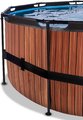 Bazén s filtráciou Wood pool Exit Toys kruhový oceľová konštrukcia 427*122 cm hnedý od 6 rokov