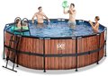 Bazén s filtráciou Wood pool Exit Toys kruhový oceľová konštrukcia 427*122 cm hnedý od 6 rokov