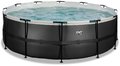 Bazén s filtráciou Black Leather pool Exit Toys kruhový oceľová konštrukcia 427*122 cm čierny od 6 rokov