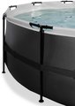 Bazén s filtráciou Black Leather pool Exit Toys kruhový oceľová konštrukcia 427*122 cm čierny od 6 rokov