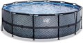 Bazén s filtráciou Stone pool Exit Toys kruhový oceľová konštrukcia 450*122 cm šedý od 6 rokov