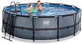 Bazén s filtráciou Stone pool Exit Toys kruhový oceľová konštrukcia 450*122 cm šedý od 6 rokov