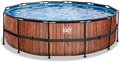 Bazén s filtráciou Wood pool Exit Toys kruhový oceľová konštrukcia 450*122 cm hnedý od 6 rokov